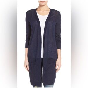 Halogen Blue Zip-Up Cardigan Sweater